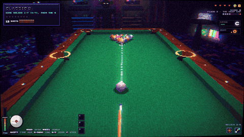 A break with Explosive Chalk and Thunder Cue: the rack detonates, then DOUBLE, TRIPLE